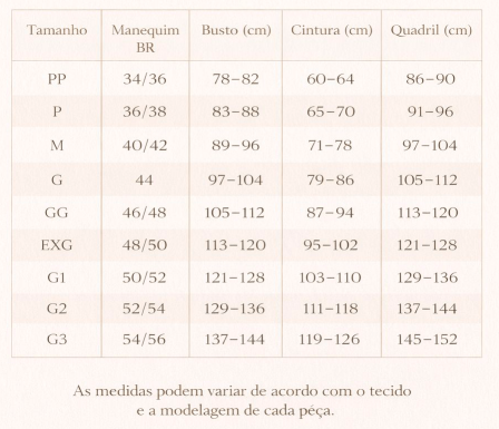 tamanhos